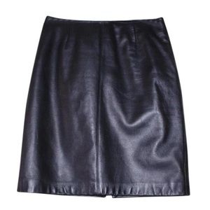100% Leather Knee Length Skirt